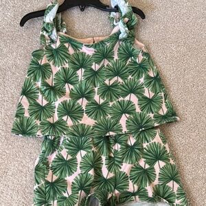 Janie and Jack Tropical Leaf Print Outfit